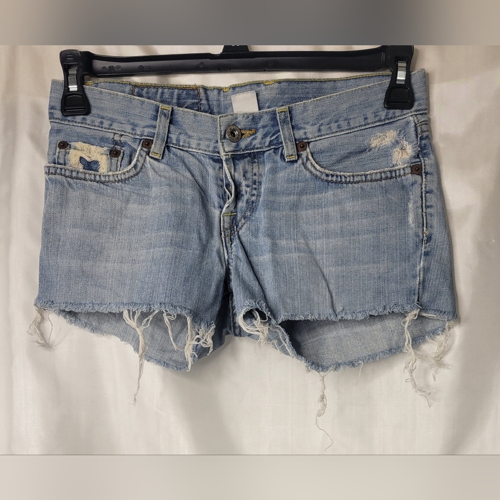 Lucky Brand Disstressed Dungarees Jean Shorts